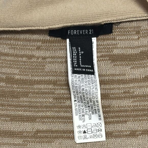 Forever 21 Aztec Sweater Wrap Womens Sz Small Muted Beige Tan Salmon Slv Holes - Picture 3 of 6